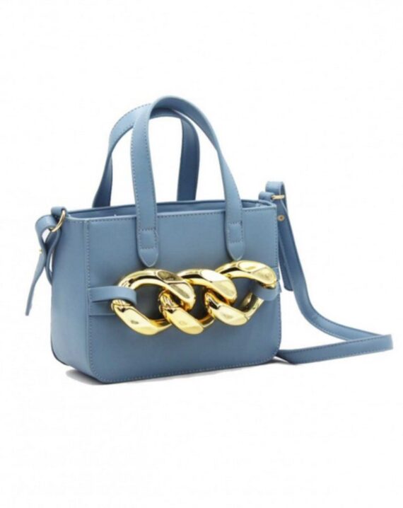 Chain Detail Mini Grab Bag - Blue