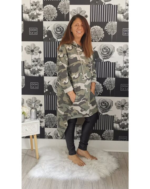 Casandra Camouflage Hooded Top