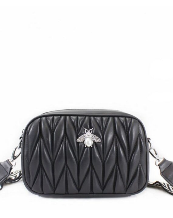 Colette Quilted Cross Body Bag - Black