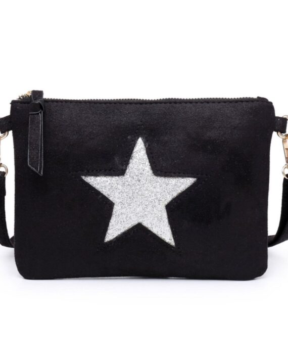 Nova Glitter Star Cross Body Bag - Black