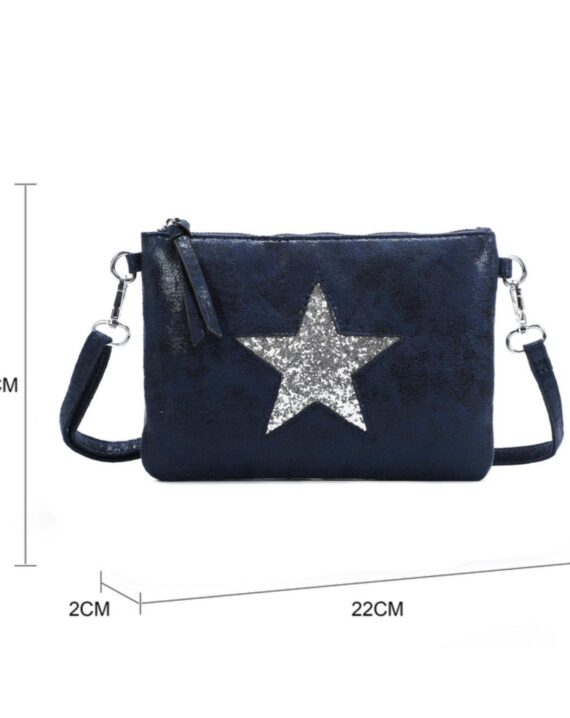 Nova Glitter Star Cross Body Bag - Navy