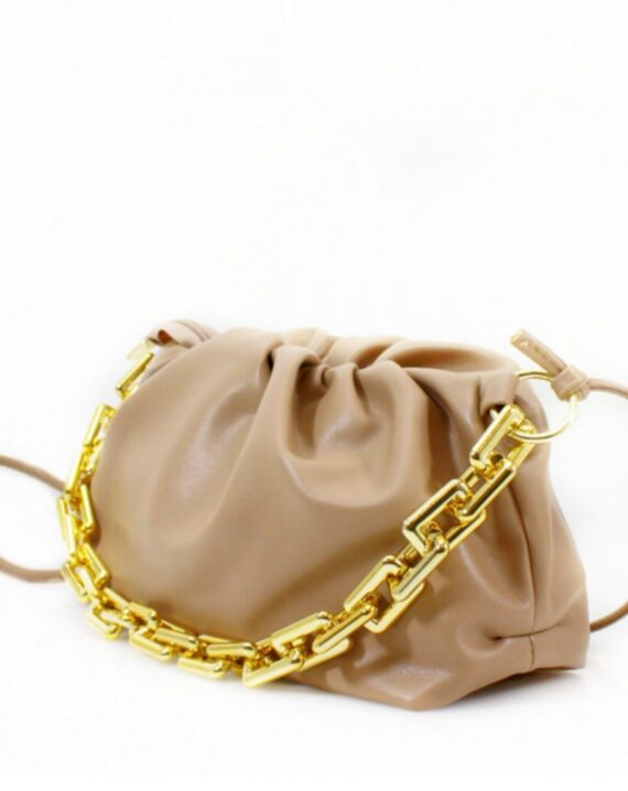 Sienna Chain Pouch Bag - Taupe