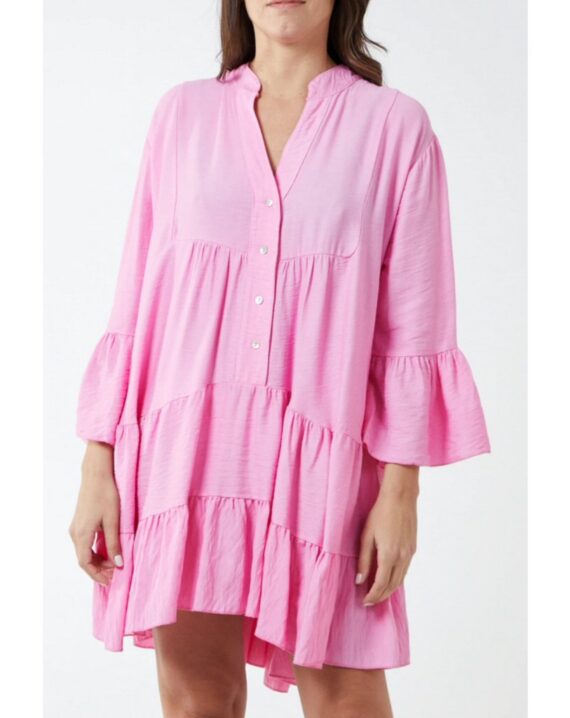 Willow Tired Smock Dress - Pink
