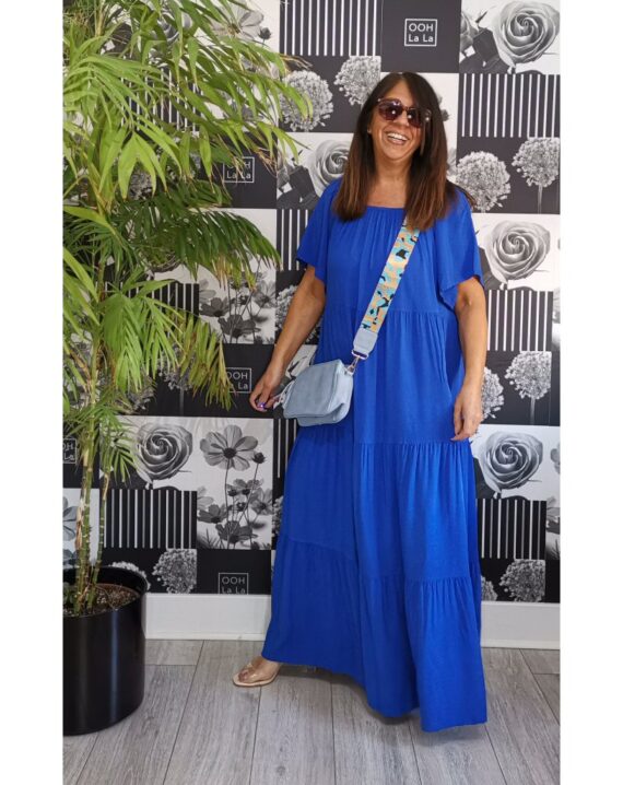 Tracey Gypsy Tiered Maxi Dress - Blue