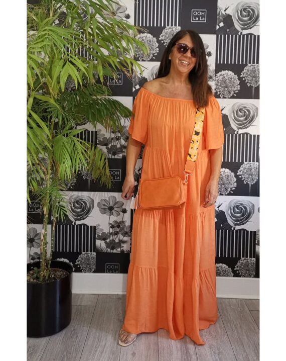 Tracey Gypsy Tiered Maxi Dress - Orange