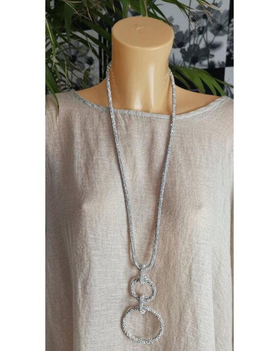 Amy Entwined Hoop Necklace - Silver