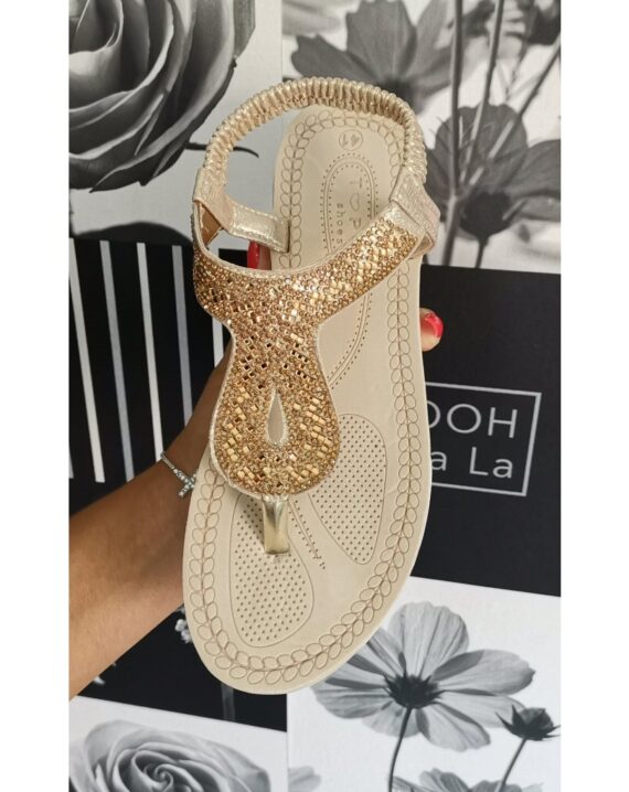 Bailey Diamante Slingback Sandals - Gold