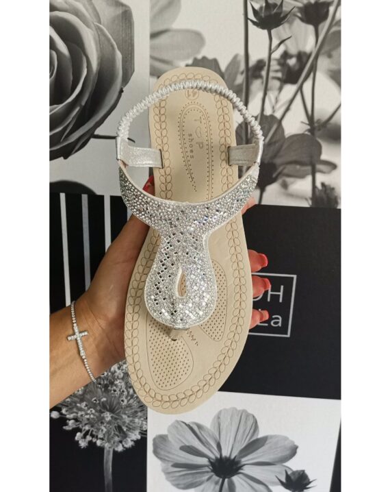 Bailey Diamante Slingback Sandals - Silver