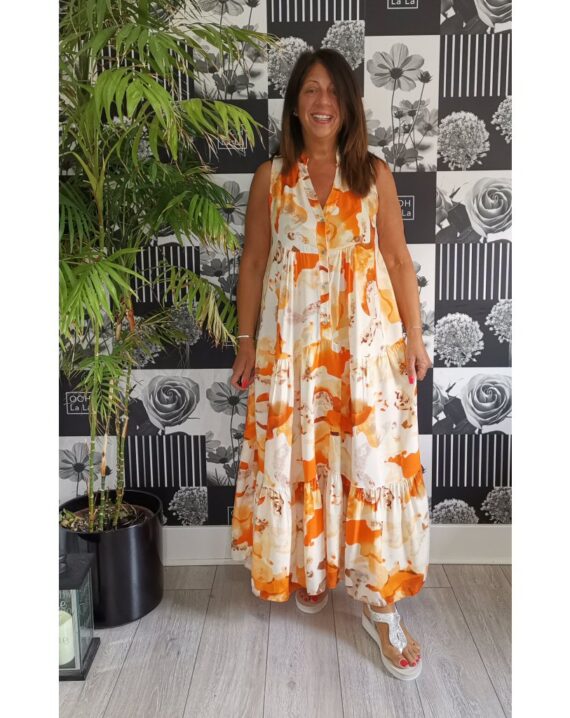 Amelia Sleeveless Maxi Dress - Orange