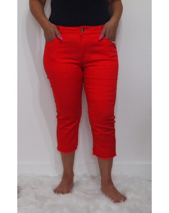 Elouise Cropped Jeans - Red