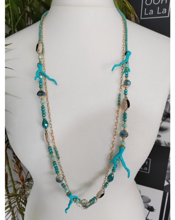 Double Layer Necklace - Turquoise