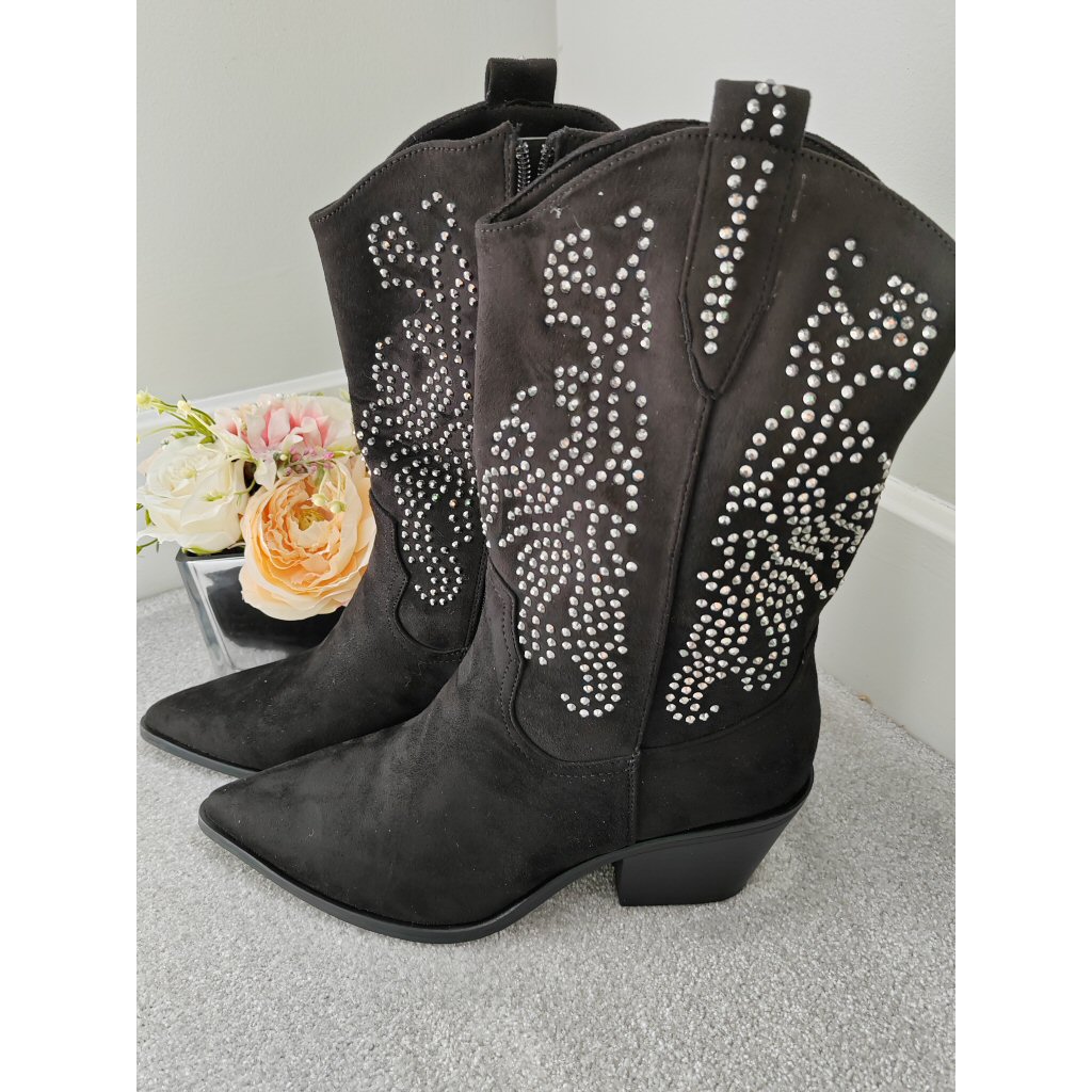 Hazel Embellished Cowboy Boots
