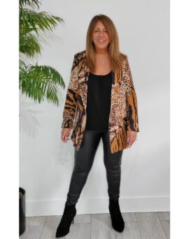 Lola Animal Print Jacket - Camel - Forbidden Fashion