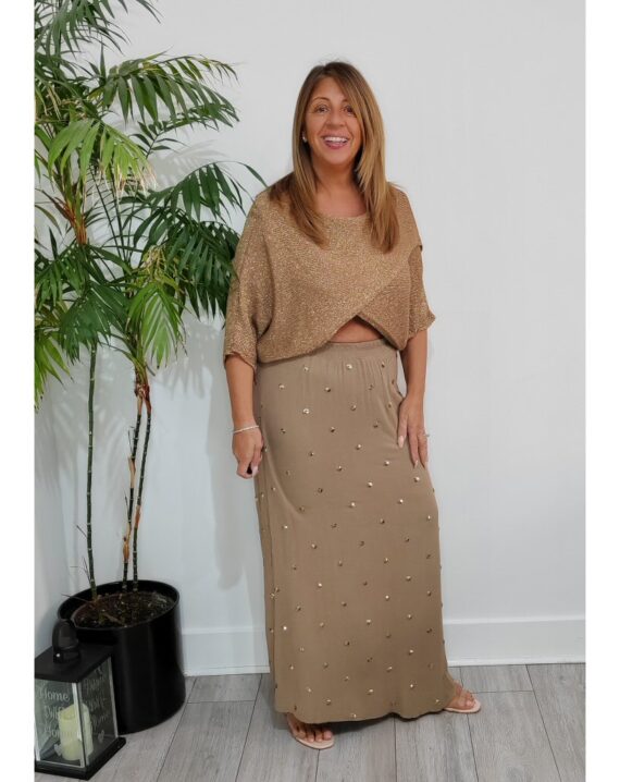 Darcy Sequin Maxi Skirt - Gold