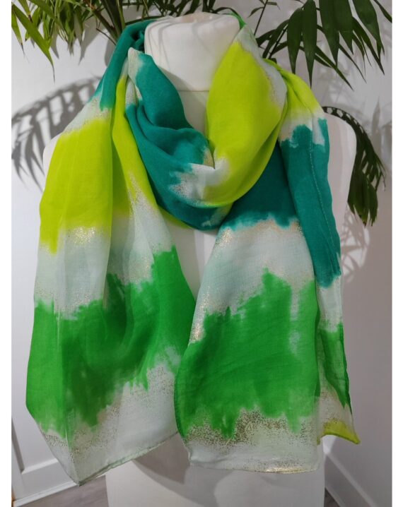 Tie Dye Print Scarf - Green