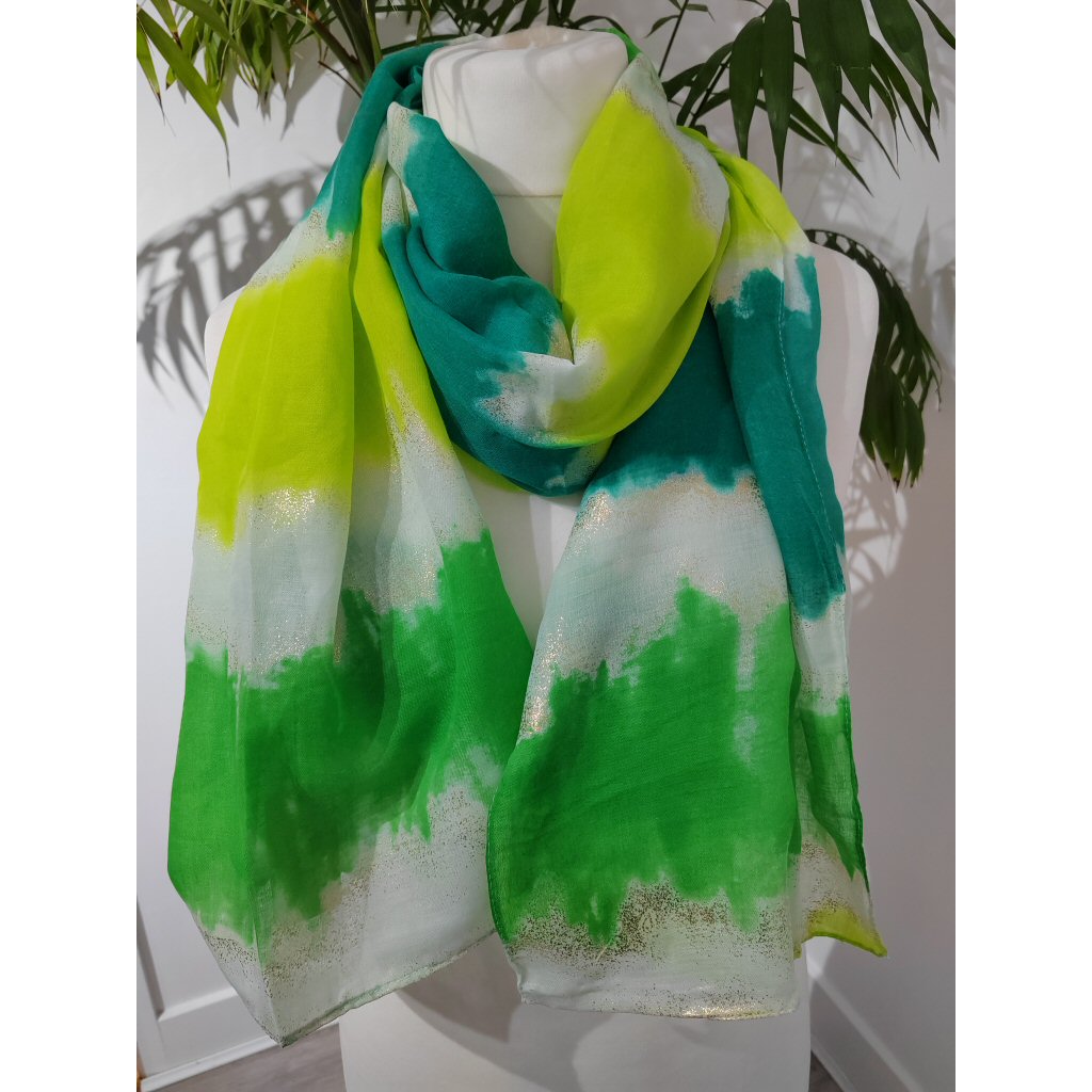 Tie Dye Print Scarf - Green