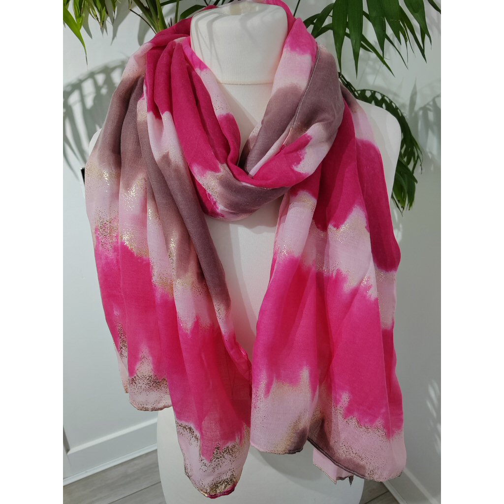 Tie Dye Print Scarf - Pink