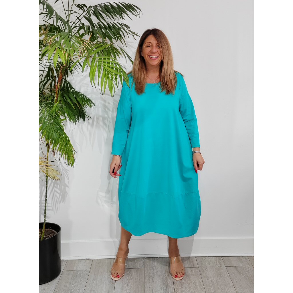Daphne Jersey Dress - Turquoise