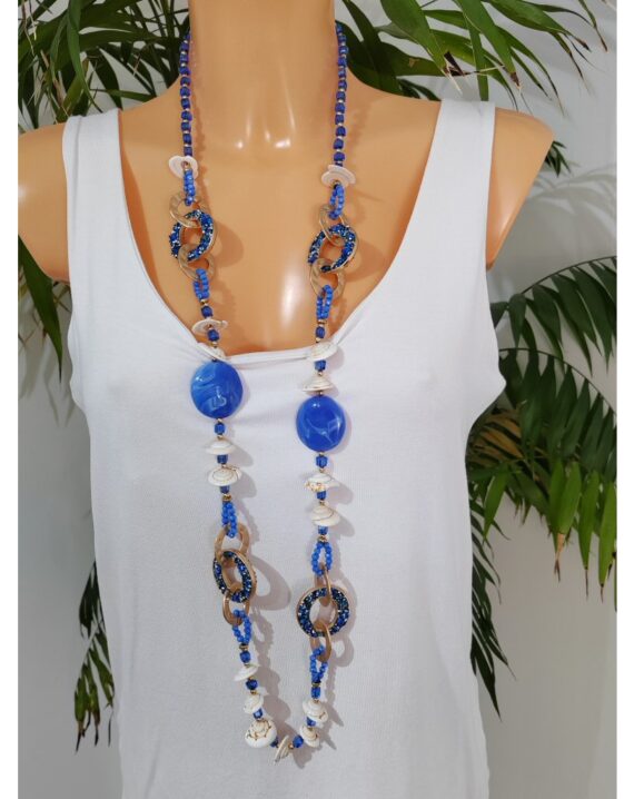Beaded Necklace - Blue