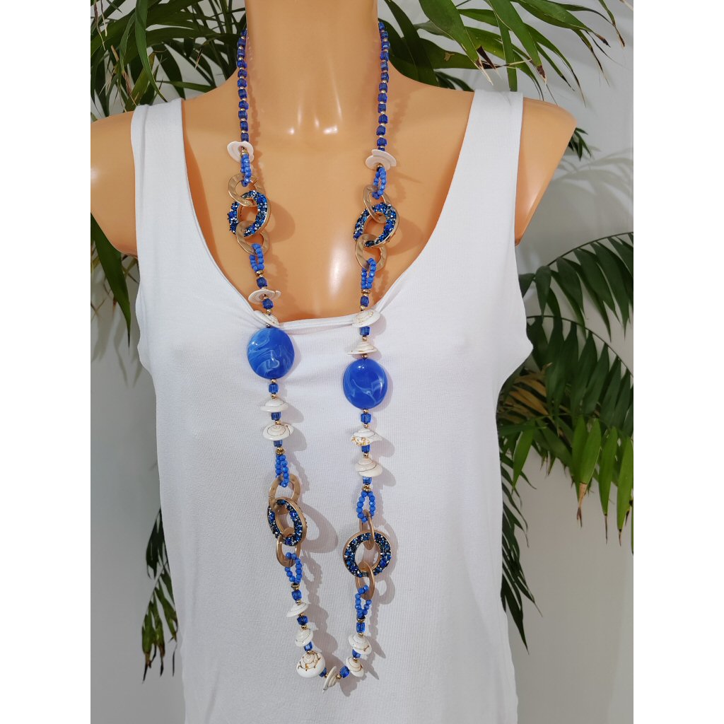 Beaded Necklace - Blue