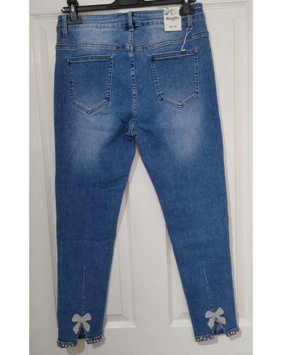 Chloe Bow Back Jeans - Mid Wash