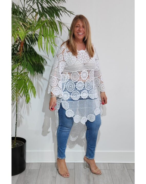 Chantel Crochet Top - White